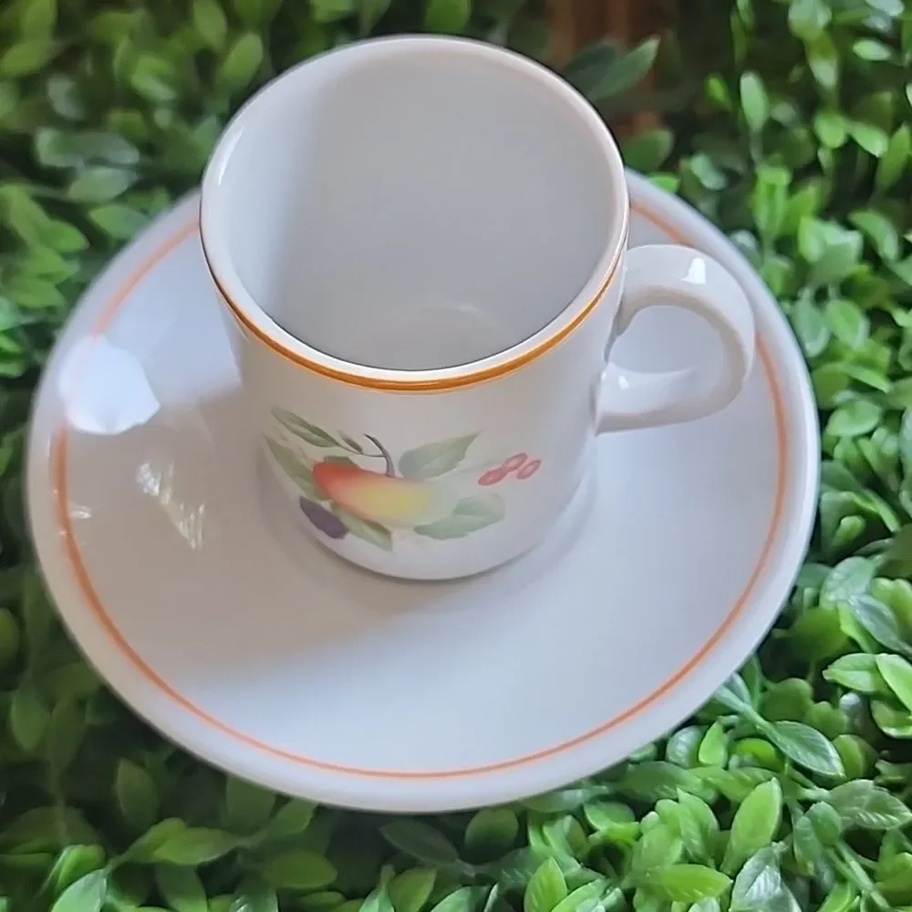 Porcelana Veracruz Demitasse Teacup & Saucer Made In Brazil